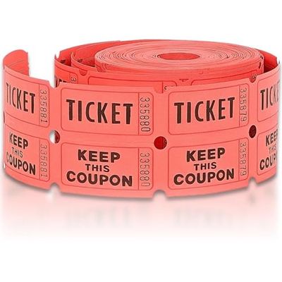 Unique 90687 Ticket Rolls, Papier, Rood, Groen of Blauw, 2",Meerkleuren