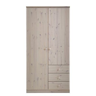 Steens Armoire 2 Portes 3 tiroirs, Blanc