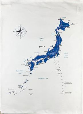 En halv åsna karta över Japan stor bomullshandduk