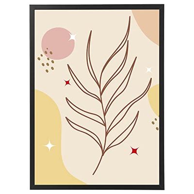 Arterby's® - Premium Poster Quadro Cornice Tela Canvas Dipinto Mood - Illustrazione Fiori Botanici Disegnati Mano - Made in Italy - HD Poster con Cornice Semplice Nera 30x40 cm A002 D008