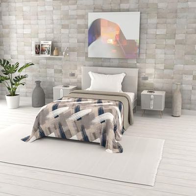 Italian Bed Linen Fantasy Printed Summer Quilt, Polyester Filling, Pennellate, 170 x 270 cm