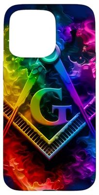 Masonic_symbol with"colorful spectrum splashed artfully"S&C Case for iPhone 15 Pro Max
