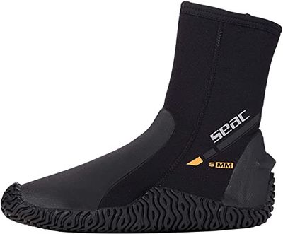 SEAC Basic HD, Calzari da Subacquea in Neoprene da 5 mm con Cerniera Laterale e Suola Semi Rigida