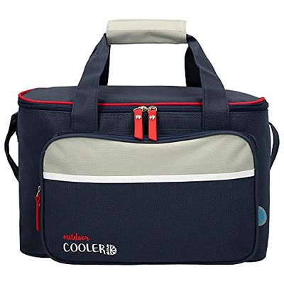 AKTIVE Sac Isotherme Souple 16,5 L (36 X 21 X 22 cm), Isolation Thermique, Double Poignée et Bandoulière Réglable, Poche Avant Zippée, Écologique et sans CFC, Léger et Facile à Nettoyer (80727)