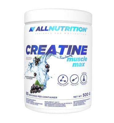 ALLNUTRITION Creatine Muscle Max Food Suplement - Creatine Monohydrate with Taurine - Performance Boost and Muscle Recovery - No Added Sugar - Instant Powder 500g - Blackcurrant