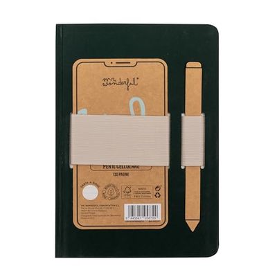 Mr. Wonderful - Cahier A5 avec support pour téléphone portable - Dit et fait - Cahier format A5 - Avec reliure cousue