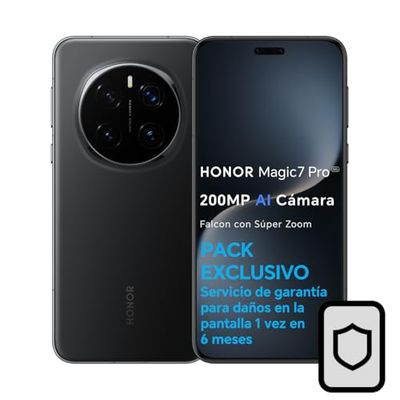 HONOR Magic7 Pro 5G - Smartphone de 12GB+512GB, 200MP AI Falcon Cámara con Súper Zoom, Pantalla 6.80" AMOLED, 120Hz, IP69&IP68, Batería de 5270mAh, Qualcomm Snapdragon 8 Elite, Black