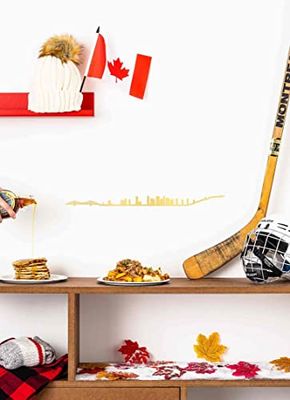 The Line - Montreal - Silueta decorativa de pared - Skyline - 50 cm - Oro