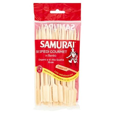 Webazar Samurai 50 spikes Gourmet van Bambu met handvat, lengte 15 cm