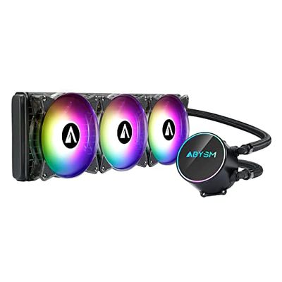 Système de réfrigération Liquid ABYM Gaming pour CPU Artic 360 Argbb Black avec 3 120 mm silencieux, affichage de température et connexion 4 broches PWM, jeu spécial