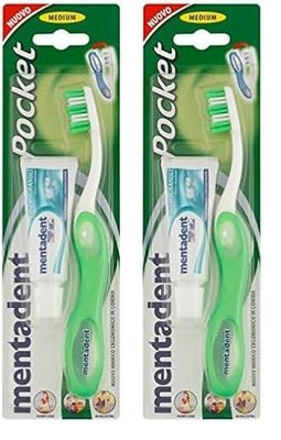 Mentadent - Pocket Dentifricio, 1 unità, 1, Colori Assortiti (Confezione da 2)