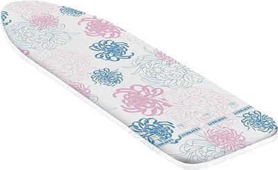 Leifheit Capa para tábuas de passar Cotton Classic S, capa acolchoada para tábuas de até 110 x 30 cm, capa ajustável com cordão elástico