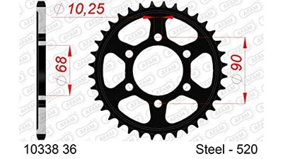 Roue à chaîne en acier AFAM 520-36Z (noir)