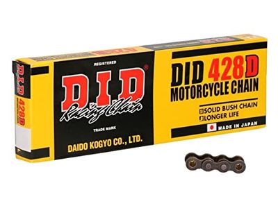 DID, Corrente Did 428D, preto e preto, comprimento, 142 ligações com ligação clipe, Rj