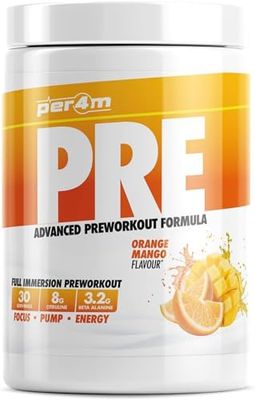 Per4m Pré-Entraînement Stimulant Orange Mangue 570g – Pré-workout stimulant goût orange mangue pour une performance maximale