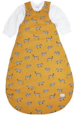 MEYCO Saco de dormir Baby Zebra Animal 2 piezas, forrado (de algodón 100%, con cremallera integral, agradable a la piel, resistente a las arrugas, tamaño: 80/86), oro miel