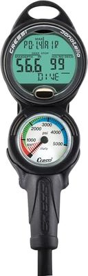 Cressi, Donatello Console 2 PSI Unisex Dorosły, Czarny