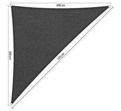 Shadow Comfort Schaduw Zeil Zonnescherm Waterdoorlatend HDPE Tuinluifel voor Buiten Tuin Terras UV Blok - Driehoek 5x5x7,10m - Carbon Black