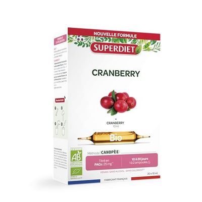 SuperDiet Cranberry Bio Confort urinaire 20 ampoules de 10ml soit 200ml