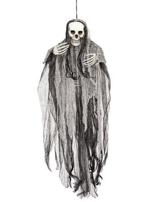 Widmann 01383 - Grim Reaper, 90 cm, Magere man, hangdecoratie, horror, Halloween, themafeest, 12 jaar