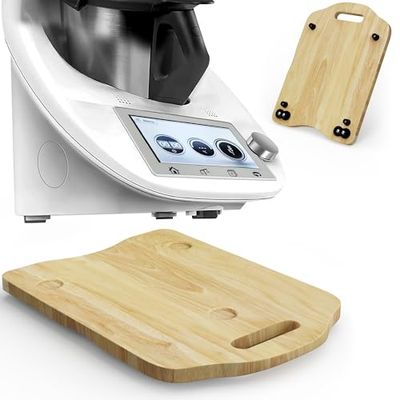 Vonsera Sliding Board for Thermomix TM6 and TM5, Upgraded Wooden Thermomix Stand Board, Thermomix TM6 Slider with 4 Universal Wheels, Wood Colour Arc