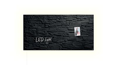 SIGEL GL407 Lavagna magnetica in vetro premium, superficie lucida, 91 x 46 cm, con LED, montaggio facile, antracite, Artverum