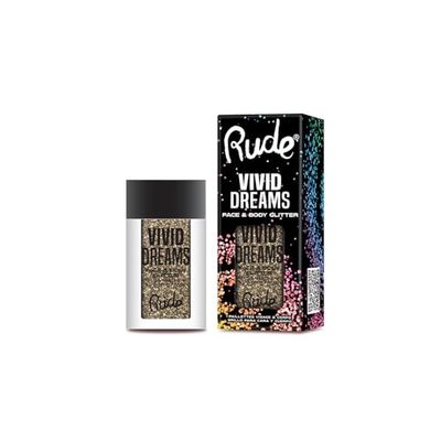 RUDE Vivid Dreams Face & Body Glitter Cloud 9 : Éclat Céleste Hydratant pour Visage et Corps, Maquillage Scintillant Idéal pour Soirées et Événements