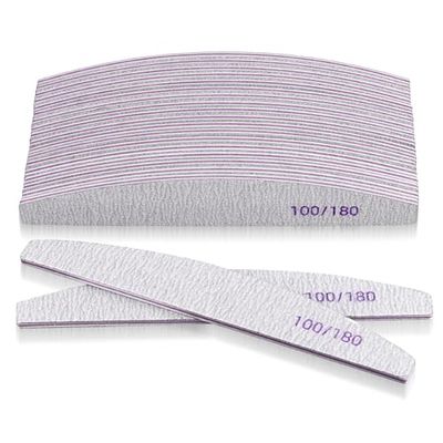 Vonsera Lime per Unghie 100 180 Grana, Lima per Unghie a Doppia Faccia, Riutilizzabile Kit Lima Unghie per Manicure in Gel, Tip, e Set Professionale per Unghie (20 Pezzi)