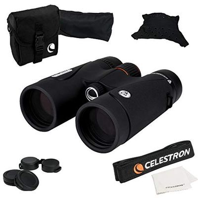 Celestron 71405 TrailSeeker ED: binóculos com prisma de teto 8 x 42, lente com revestimento múltiplo completo, prisma BaK-4, preto