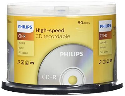 Philips Cd-R 80 min/700 MB/52X Cakebox (50 Disc)