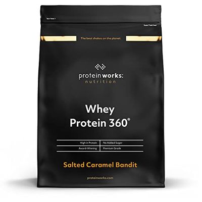 THE PROTEIN WORKS Protéine Whey 360 en poudre | Caramel Salé | Sans sucre ajouté et à faible teneur en matières grasses | Mélange de protéines | 1.2kg