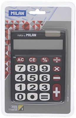 Kalkulator Milan 8 pozycyjny duze klawisze, czarny