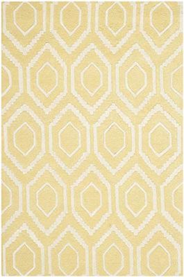 SAFAVIEH Tapis Contemporain Pour Salon, Salle à manger, Chambre à coucher - Chatham Collection, Tapis à poil court, Or clair et ivoire, 122 X 183 cm