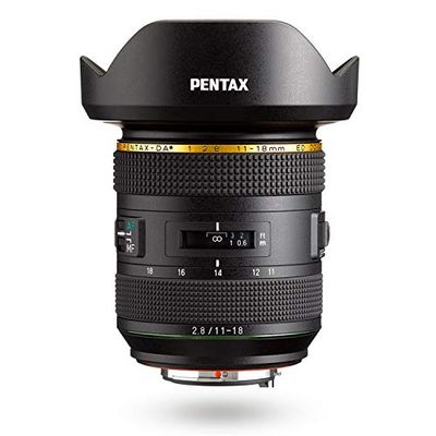 HD Pentax-DA 11-18 mmf2.8Ed DC AW Zoom Ultra Grande Angular de 17 - 27,5 mm (Equivalente em 35 mm) resistente ao clima, fotos nítidas e com alto contraste sem reflexos nem efeito fantasma AF