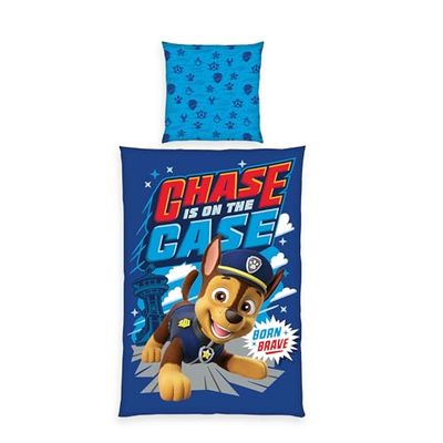 Herding Set di Biancheria da Letto, Paw Patrol, Federa 80 x 80 cm con Bottoni e Design Reversibile, Copripiumino 135 x 200 cm con Chiusura a Bottoni, 100% Cotone