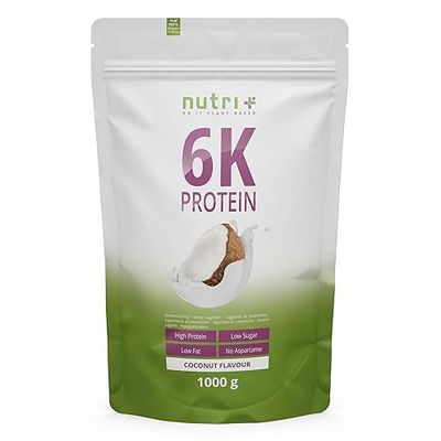 Nutri-Plus 6K Poudre de protéines végétaliennes - Noix de coco - sachet de 1 kg - isolat de protéines végétalien - hautement dosé