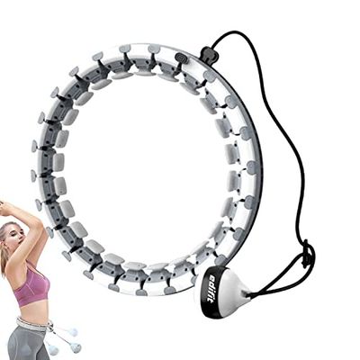 EDIFIT, Hula Hoop, Fitness, Perdita Peso, Dimensione Regolabile, 24 Sezioni, per Lo Sport, Staccabile (Grigio)