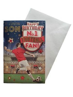 Sensations / Xpress Yourself FG7520A/04 Carte d'anniversaire pour fils n°1 sur le thème rouge et blanc avec enveloppe incluse