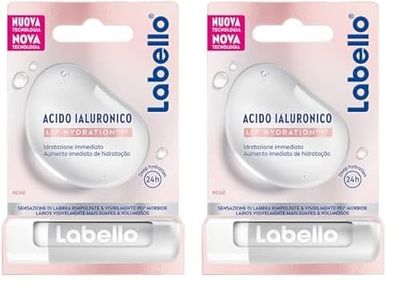 Labello Acido Ialuronico Lip Hydratation Plus Rosé 5.2g, Burrocacao labbra ultra-leggero, Lip balm con acido ialuronico per labbra rimpolpate, Balsamo labbra per un'idratazione di 24 ore