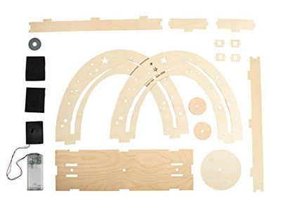 Rayher 63062505 houten lichtboog nachthemel, natuur, 30 x 9 x 23 cm, bouwset + draaimechanisme, doos, normaal