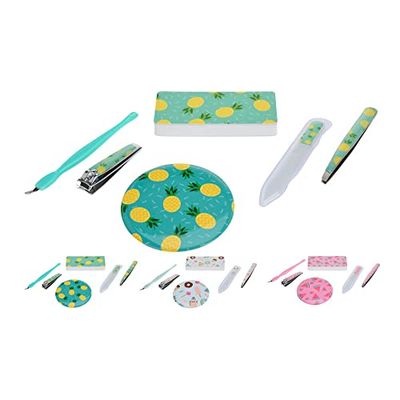 ELEGANZA 90488 Set DE MANICURA 6PZAS DISEÑOS Varios, Multicolor