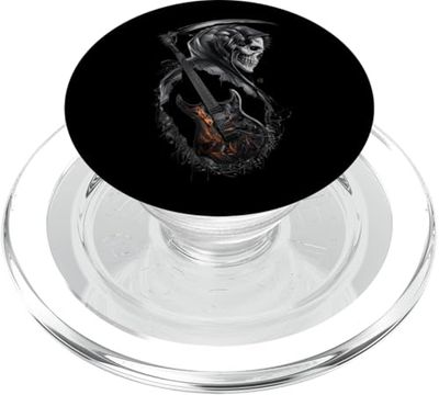 Cyberpunk Grim Reaper con Guitarra Eléctrica Rock Heavy Metal PopSockets PopGrip para MagSafe