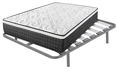 Cama express Colchón Viscoelastico Origin + Somier Hermes con 5 Patas 32 cm, Medida : 135 x 200 cm