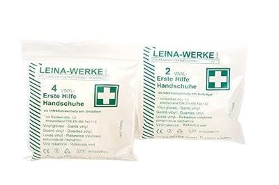 Leina Werke 43010, Guanti primo soccorso, Sacchetto da 2 pz.