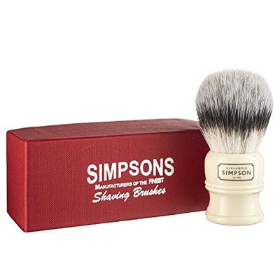 Alexander Simpson Trafalgar Brocha de afeitar sintética Simpson Shaving Brushes Mango de marfil sintético (T3)