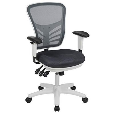 Flash Furniture Bureaustoel, schuimgaas, metaal, kunststof, hout, zwart, 68,58 x 64,77 x 112,4 cm