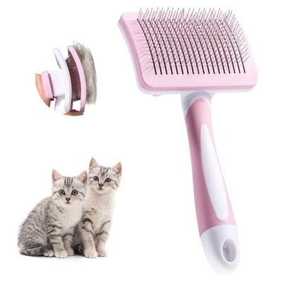 Vinabo Spazzola autopulente per animali domestici, spazzola per pelo lungo e corto, per cani e gatti, Spazzola Morbida per Cani e Gatti,Autopulente Toelettatura Spazzola per Animali Domestici
