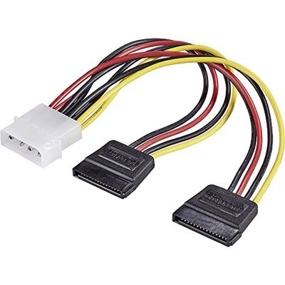 Renkforce Alimentatore adattatore Y [1x Alimentazione IDE maschio 4 poli - 2x Alimentazione SATA femmina 15 poli 16.00 cm Nero, Rosso, Giallo