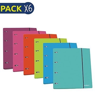 Pack 6 Carpebloc Anilla fina con recambio rayado