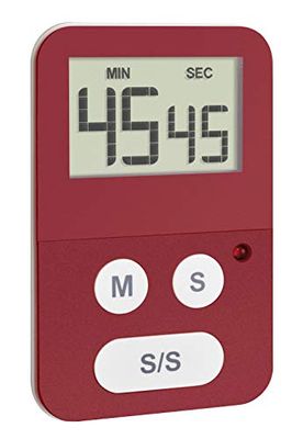 TFA Dostmann 38.2047.05 - Cronometro digitale con allarme, piccolo e maneggevole, colore: Rosso